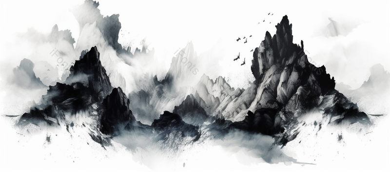 端庄朴厚中国风抽象水墨画之山水画,插画/手绘图,插画/手绘图库,插画/手绘图下载,插画/手绘
